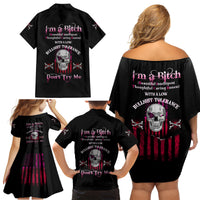 I'm A B Don't Try Me Family Matching Off Shoulder Short Dress and Hawaiian Shirt - Wonder Print Shop