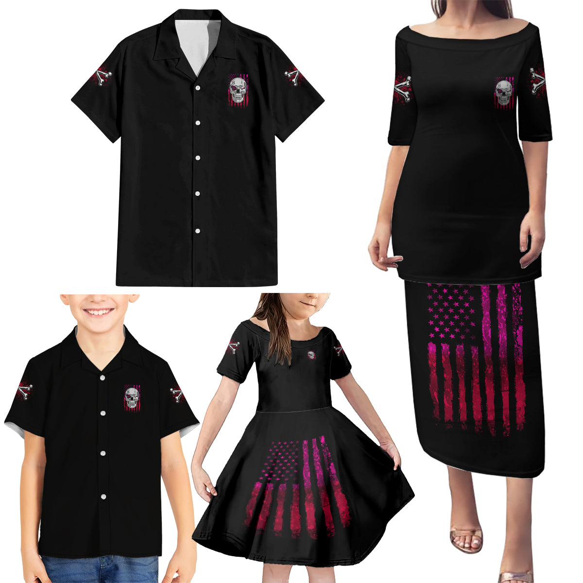 I'm A B Don't Try Me Family Matching Puletasi Dress and Hawaiian Shirt - Wonder Print Shop