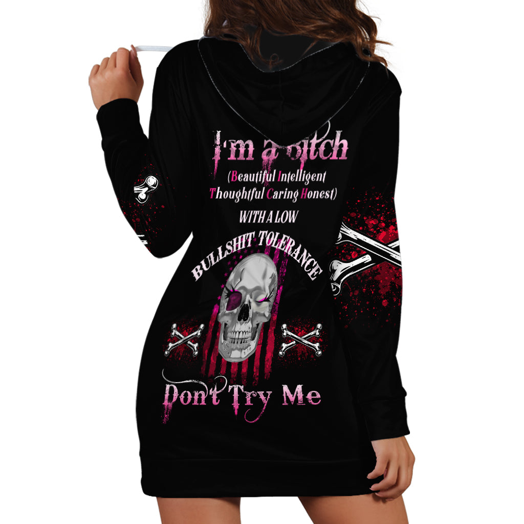 I'm A B Don't Try Me Hoodie Dress - Wonder Print Shop