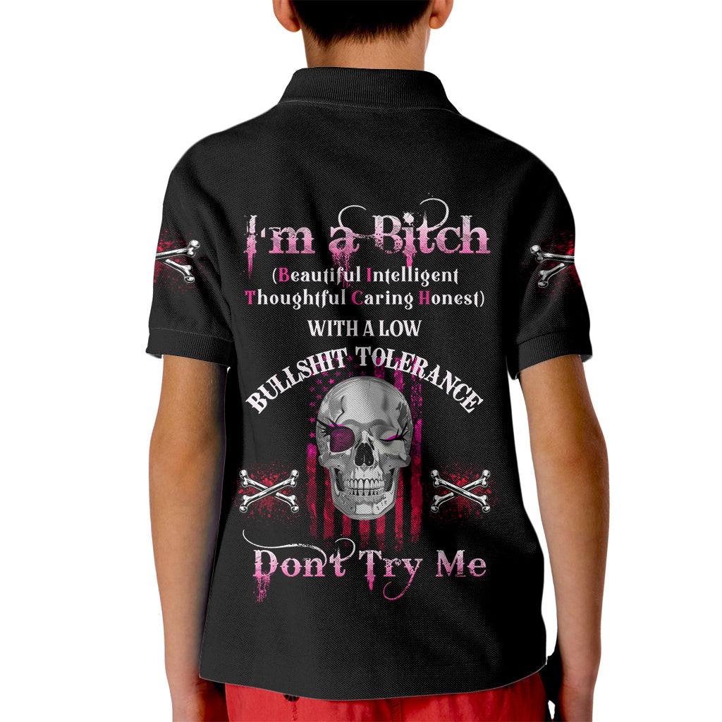 I'm A B Don't Try Me Kid Polo Shirt - Wonder Print Shop