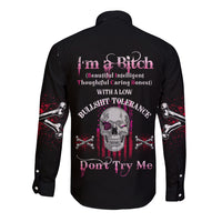 I'm A B Don't Try Me Long Sleeve Button Shirt - Wonder Print Shop