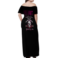 I'm A B Don't Try Me Off Shoulder Maxi Dress - Wonder Print Shop