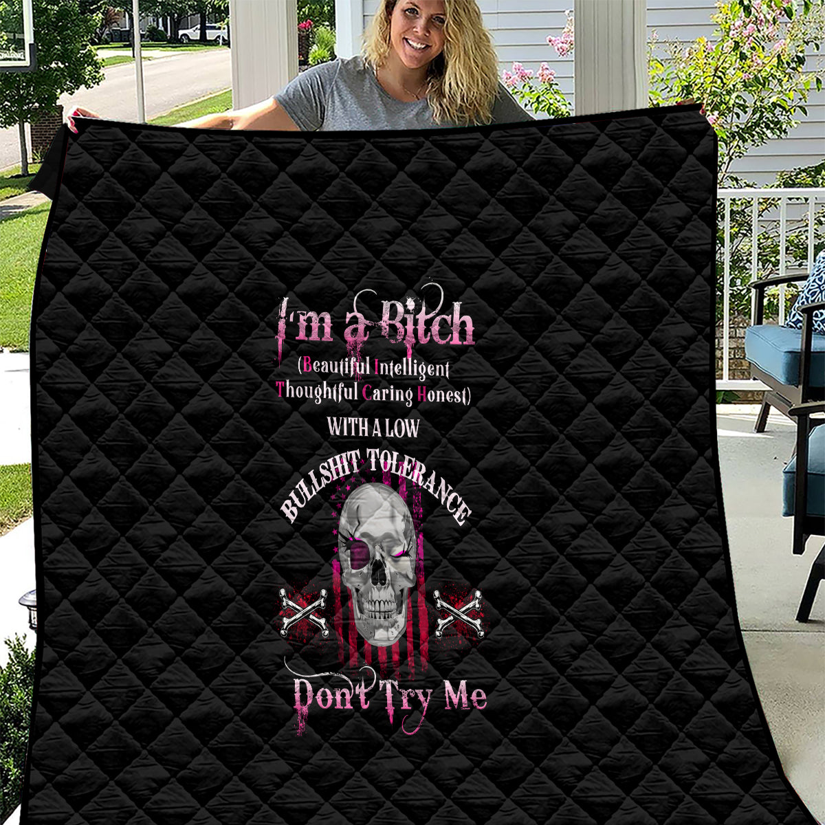 I'm A B Don't Try Me Quilt - Wonder Print Shop