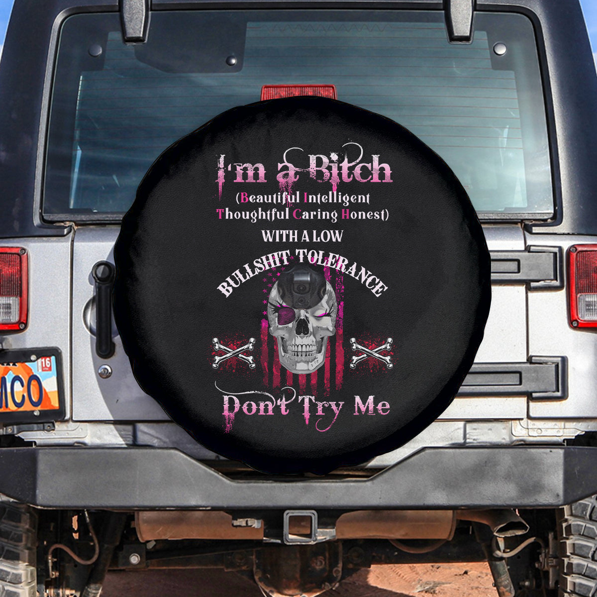I'm A B Don't Try Me Spare Tire Cover - Wonder Print Shop
