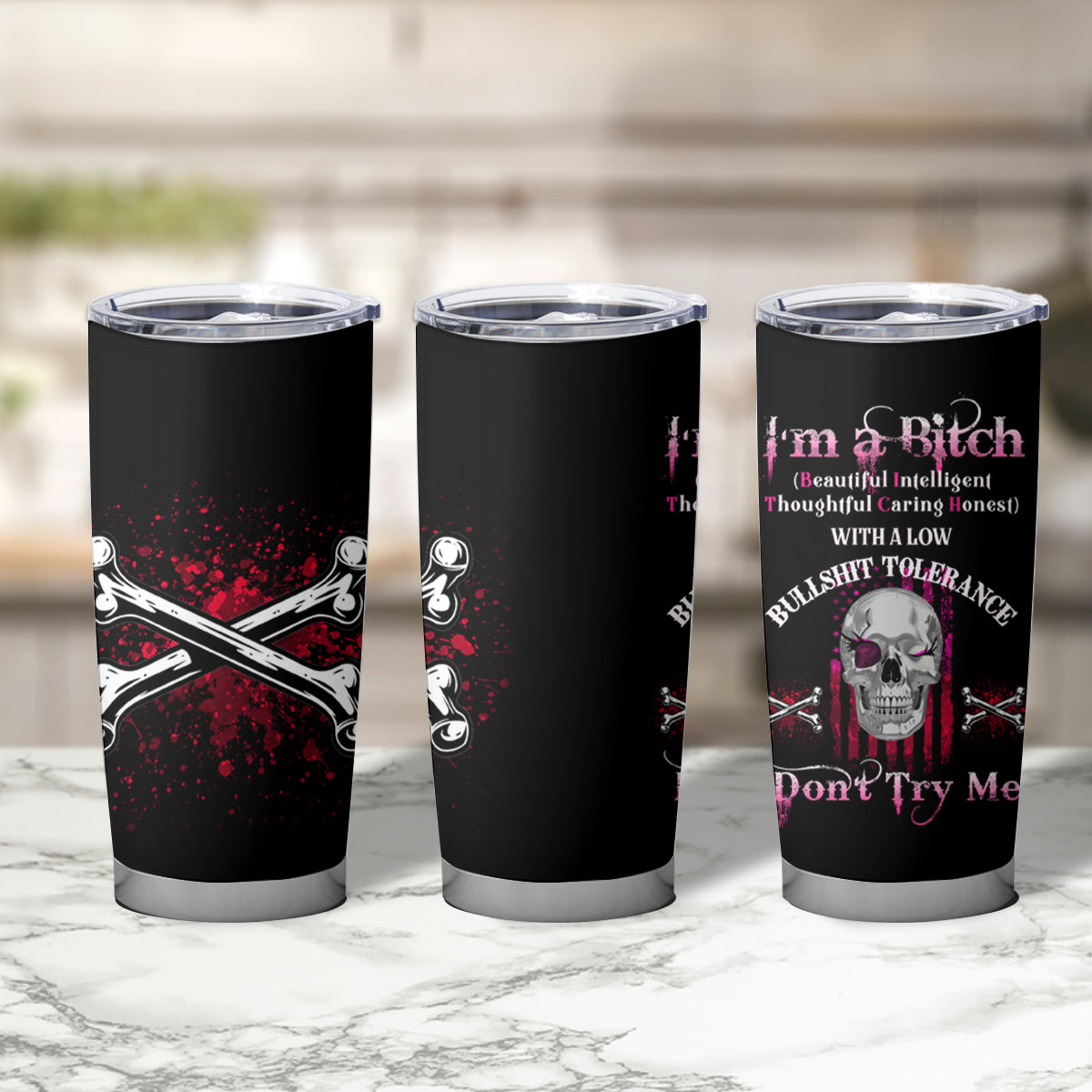 I'm A B Don't Try Me Tumbler Cup - Wonder Print Shop