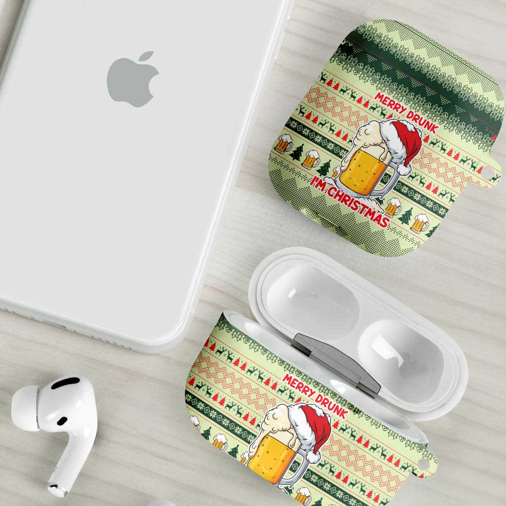 Merry Drunk I'm Christmas AirPods Case Xmas Holiday Patterns - Wonder Print Shop