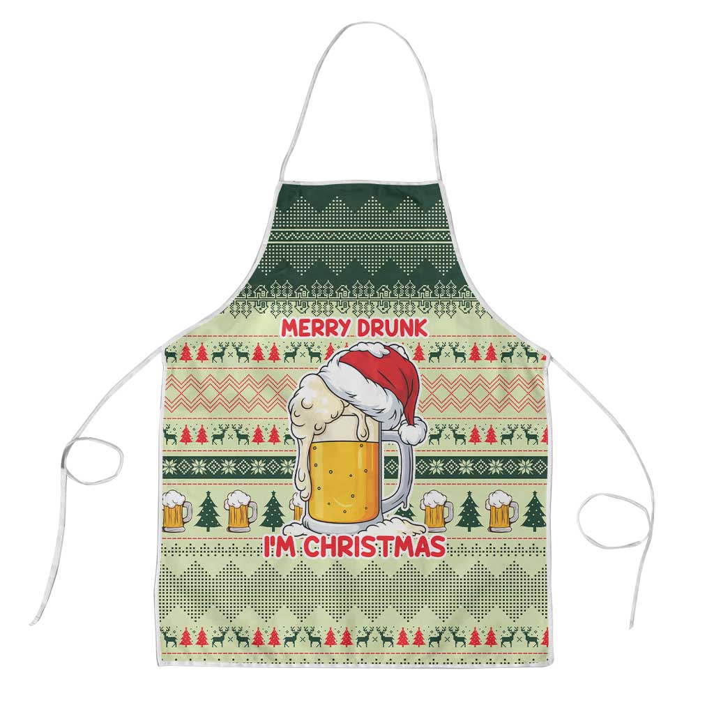 Merry Drunk I'm Christmas Apron Xmas Holiday Patterns - Wonder Print Shop