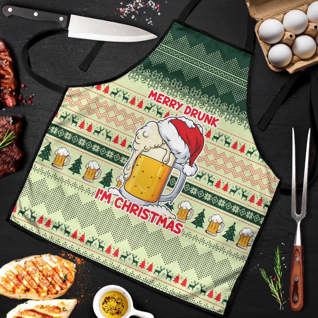 Merry Drunk I'm Christmas Apron Xmas Holiday Patterns - Wonder Print Shop