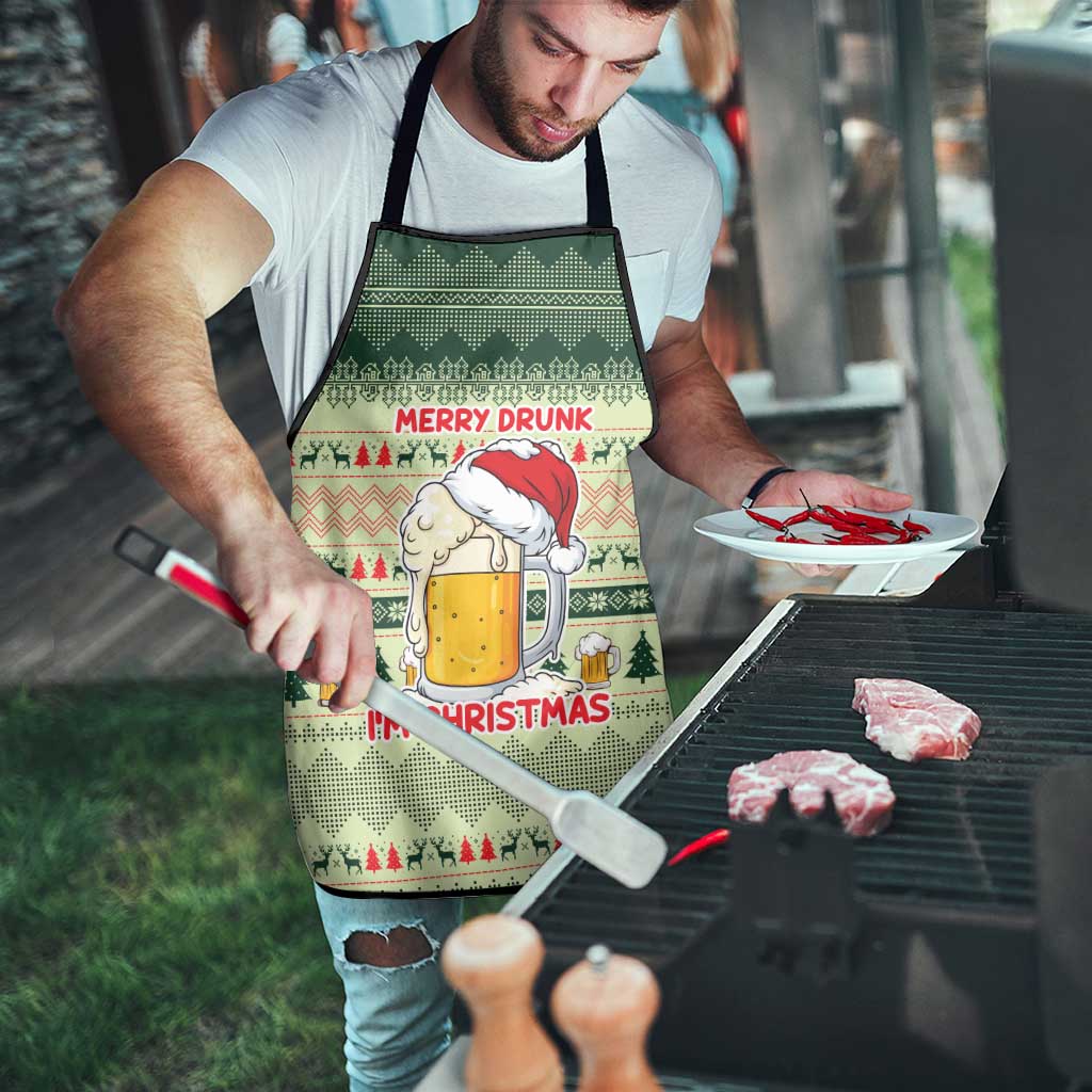 Merry Drunk I'm Christmas Apron Xmas Holiday Patterns - Wonder Print Shop
