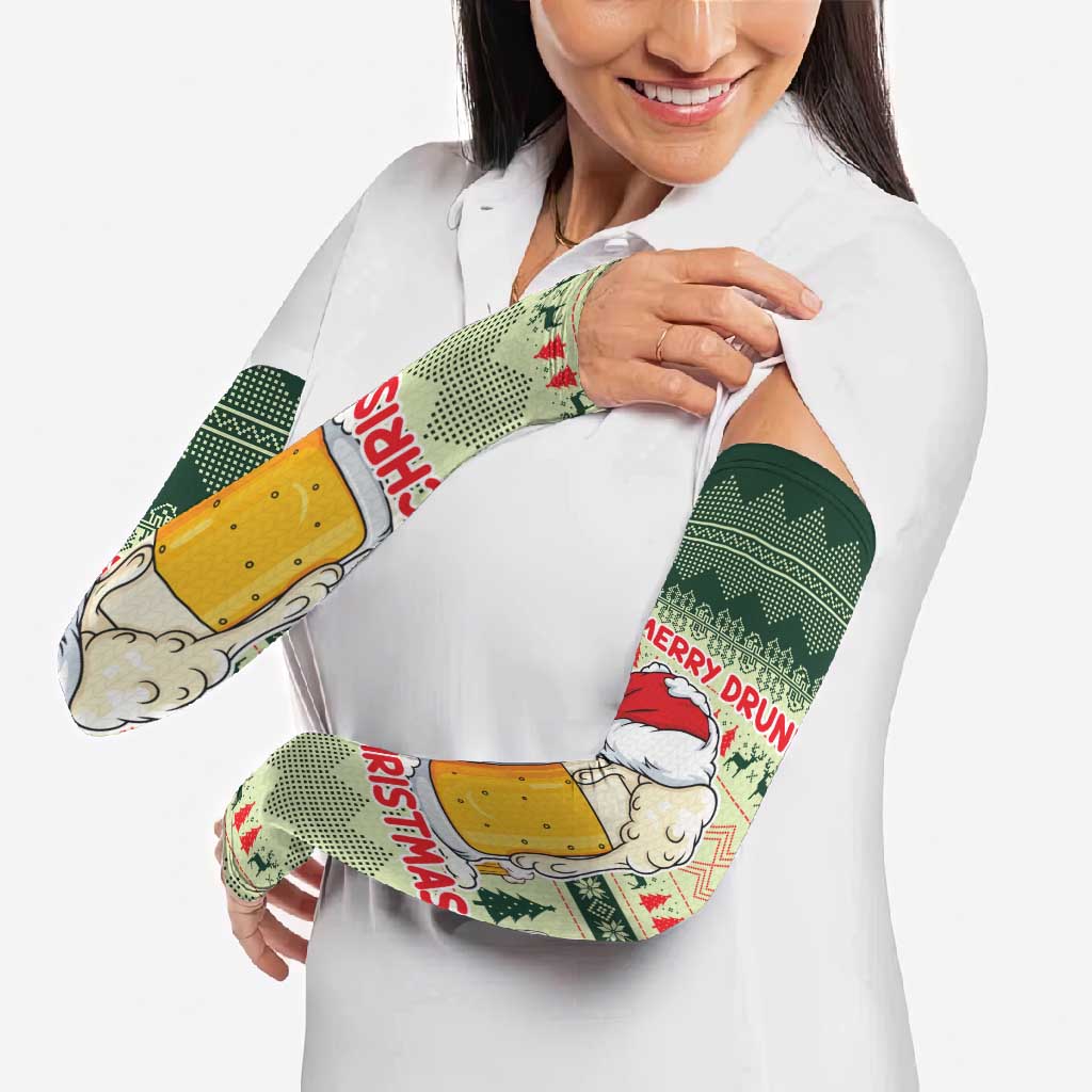 Merry Drunk I'm Christmas Arm Sleeves Xmas Holiday Patterns - Wonder Print Shop