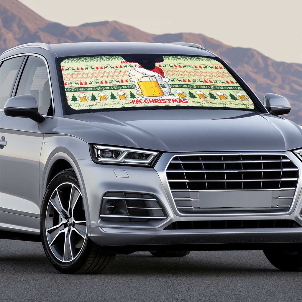Merry Drunk I'm Christmas Auto Sun Shade Xmas Holiday Patterns - Wonder Print Shop