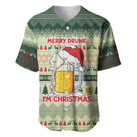 Merry Drunk I'm Christmas Baseball Jersey Xmas Holiday Patterns - Wonder Print Shop