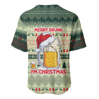 Merry Drunk I'm Christmas Baseball Jersey Xmas Holiday Patterns - Wonder Print Shop