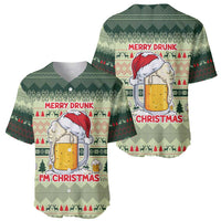 Merry Drunk I'm Christmas Baseball Jersey Xmas Holiday Patterns - Wonder Print Shop