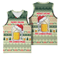 Merry Drunk I'm Christmas Basketball Jersey Xmas Holiday Patterns - Wonder Print Shop