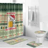 Merry Drunk I'm Christmas Bathroom Set Xmas Holiday Patterns - Wonder Print Shop