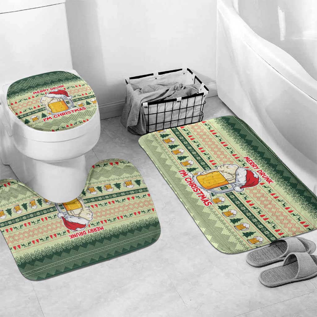 Merry Drunk I'm Christmas Bathroom Set Xmas Holiday Patterns - Wonder Print Shop