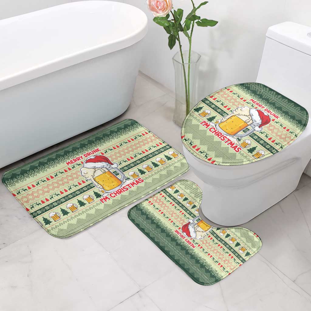Merry Drunk I'm Christmas Bathroom Set Xmas Holiday Patterns - Wonder Print Shop