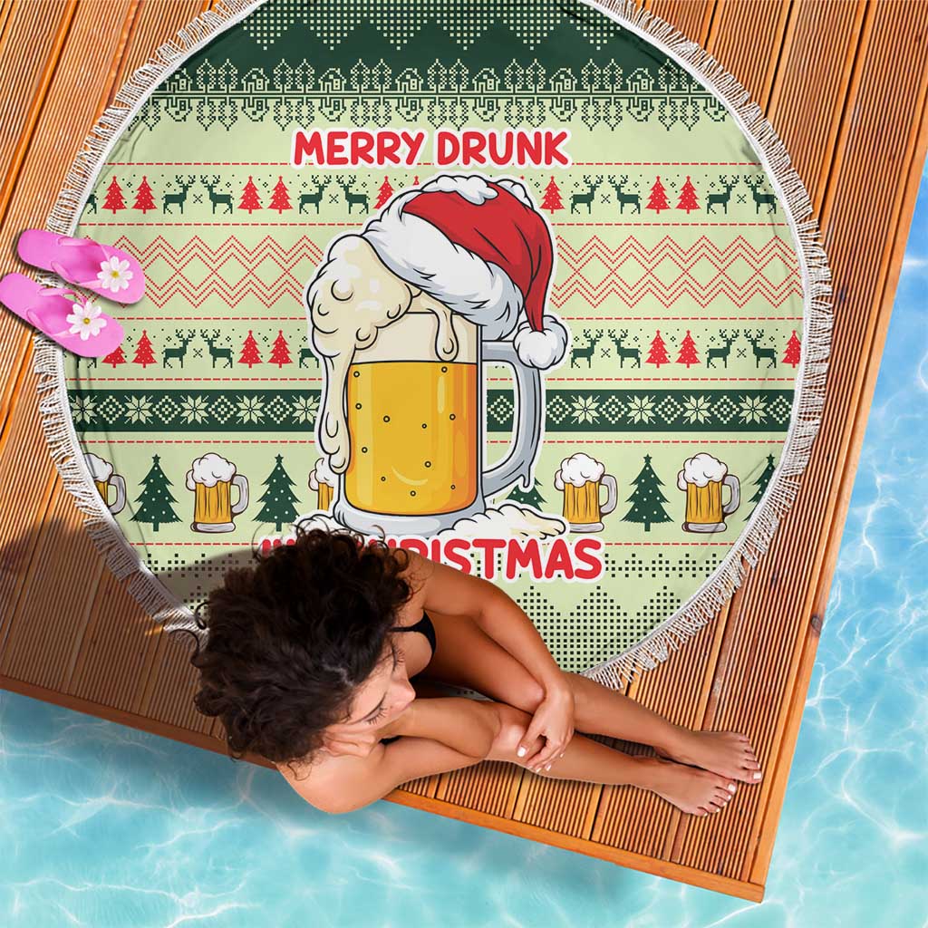 Merry Drunk I'm Christmas Beach Blanket Xmas Holiday Patterns - Wonder Print Shop