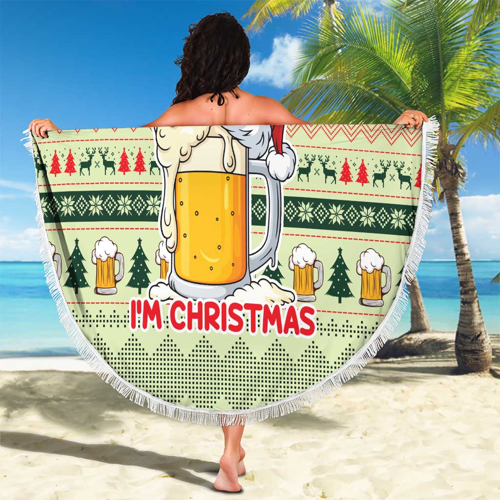 Merry Drunk I'm Christmas Beach Blanket Xmas Holiday Patterns - Wonder Print Shop