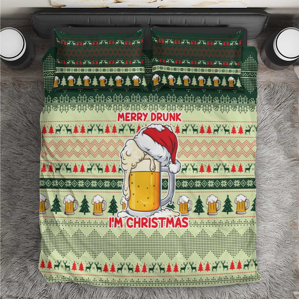 Merry Drunk I'm Christmas Bedding Set Xmas Holiday Patterns - Wonder Print Shop