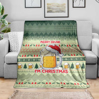 Merry Drunk I'm Christmas Blanket Xmas Holiday Patterns - Wonder Print Shop
