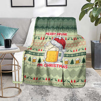 Merry Drunk I'm Christmas Blanket Xmas Holiday Patterns - Wonder Print Shop