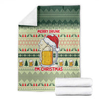 Merry Drunk I'm Christmas Blanket Xmas Holiday Patterns - Wonder Print Shop