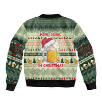 Merry Drunk I'm Christmas Bomber Jacket Xmas Holiday Patterns - Wonder Print Shop