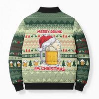 Merry Drunk I'm Christmas Bomber Puffer Jacket Xmas Holiday Patterns - Wonder Print Shop