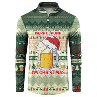 Merry Drunk I'm Christmas Button Sweatshirt Xmas Holiday Patterns - Wonder Print Shop