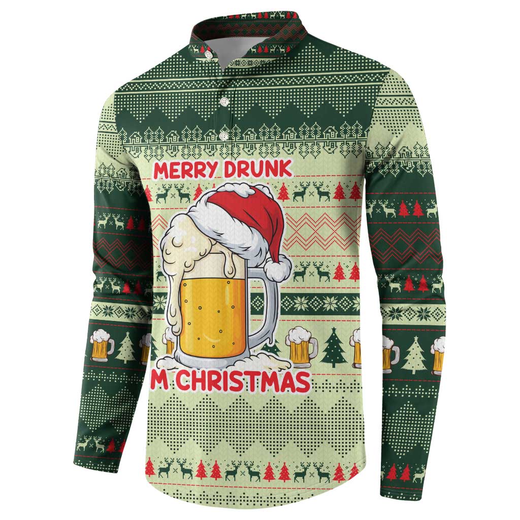 Merry Drunk I'm Christmas Button Sweatshirt Xmas Holiday Patterns - Wonder Print Shop