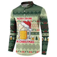 Merry Drunk I'm Christmas Button Sweatshirt Xmas Holiday Patterns - Wonder Print Shop
