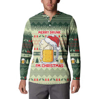 Merry Drunk I'm Christmas Button Sweatshirt Xmas Holiday Patterns - Wonder Print Shop