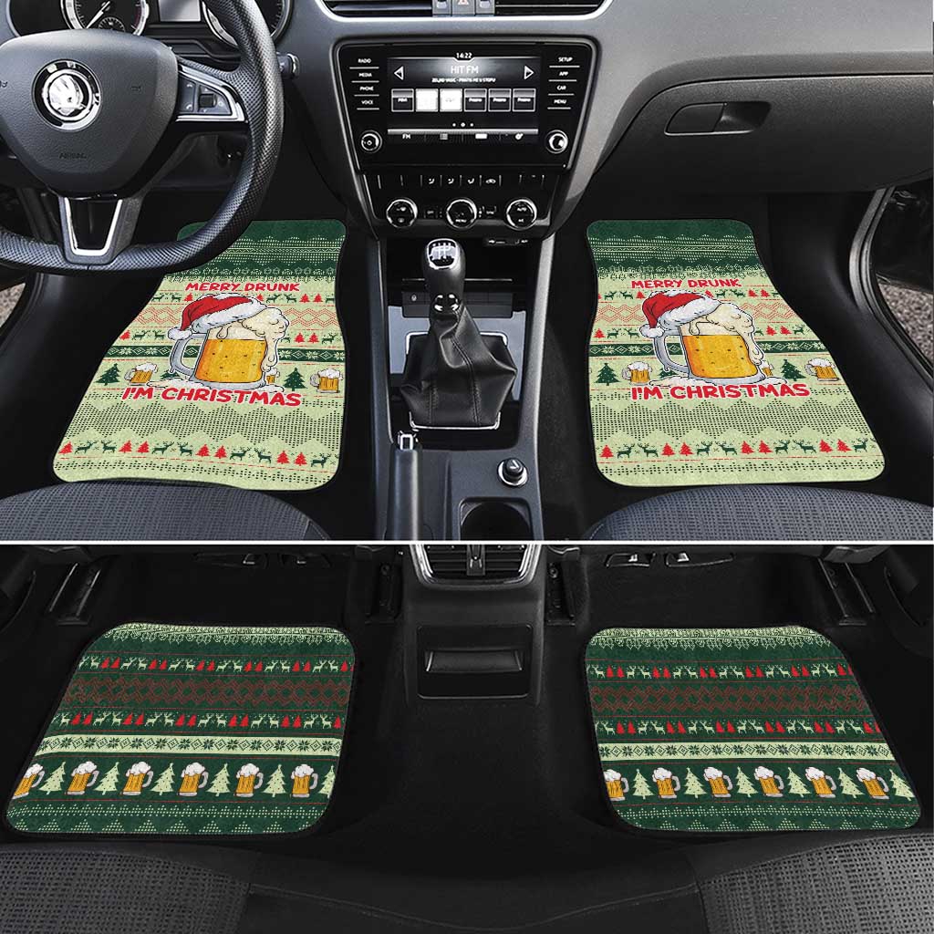Merry Drunk I'm Christmas Car Mats Xmas Holiday Patterns - Wonder Print Shop