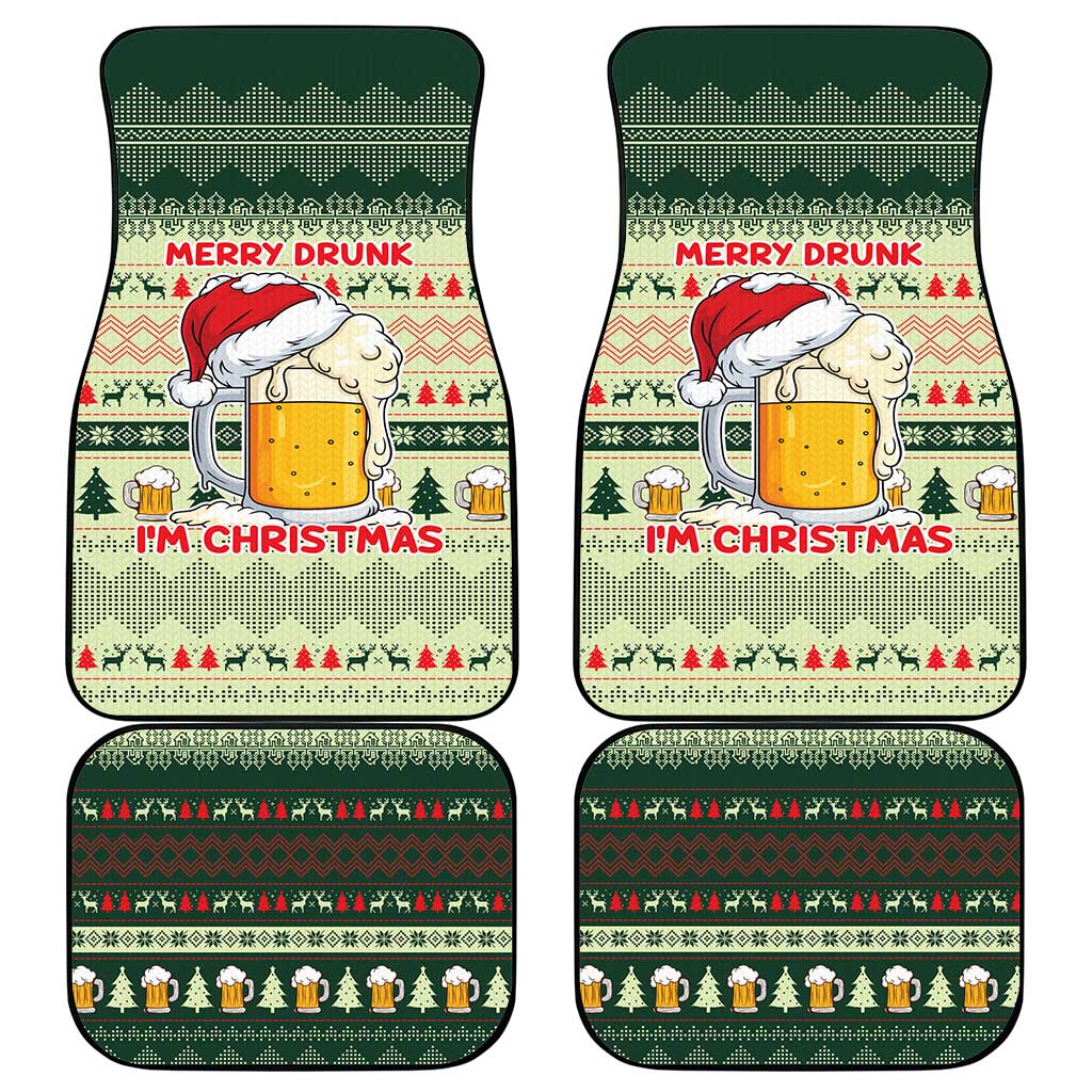 Merry Drunk I'm Christmas Car Mats Xmas Holiday Patterns - Wonder Print Shop
