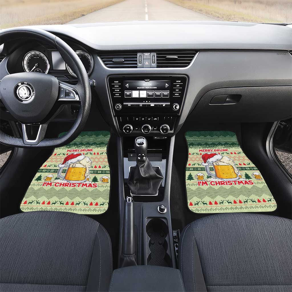 Merry Drunk I'm Christmas Car Mats Xmas Holiday Patterns - Wonder Print Shop