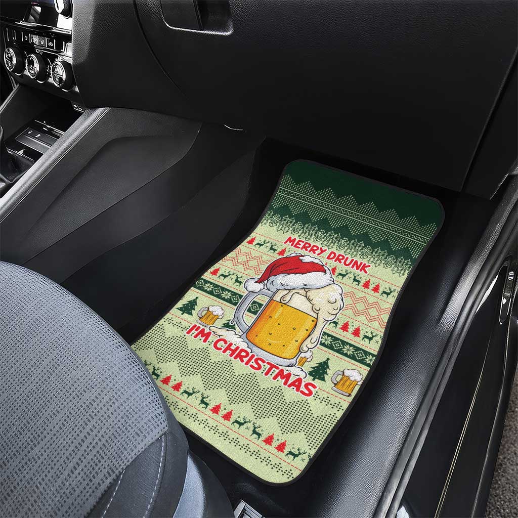 Merry Drunk I'm Christmas Car Mats Xmas Holiday Patterns - Wonder Print Shop