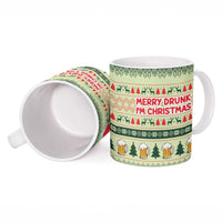 Merry Drunk I'm Christmas Ceramic Mug Xmas Holiday Patterns - Wonder Print Shop
