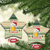 Merry Drunk I'm Christmas Ceramic Ornament Xmas Holiday Patterns - Wonder Print Shop