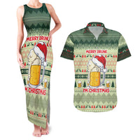 Merry Drunk I'm Christmas Couples Matching Tank Maxi Dress and Hawaiian Shirt Xmas Holiday Patterns - Wonder Print Shop