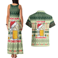 Merry Drunk I'm Christmas Couples Matching Tank Maxi Dress and Hawaiian Shirt Xmas Holiday Patterns - Wonder Print Shop