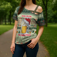 Merry Drunk I'm Christmas Cross Shoulder Shirt Xmas Holiday Patterns - Wonder Print Shop