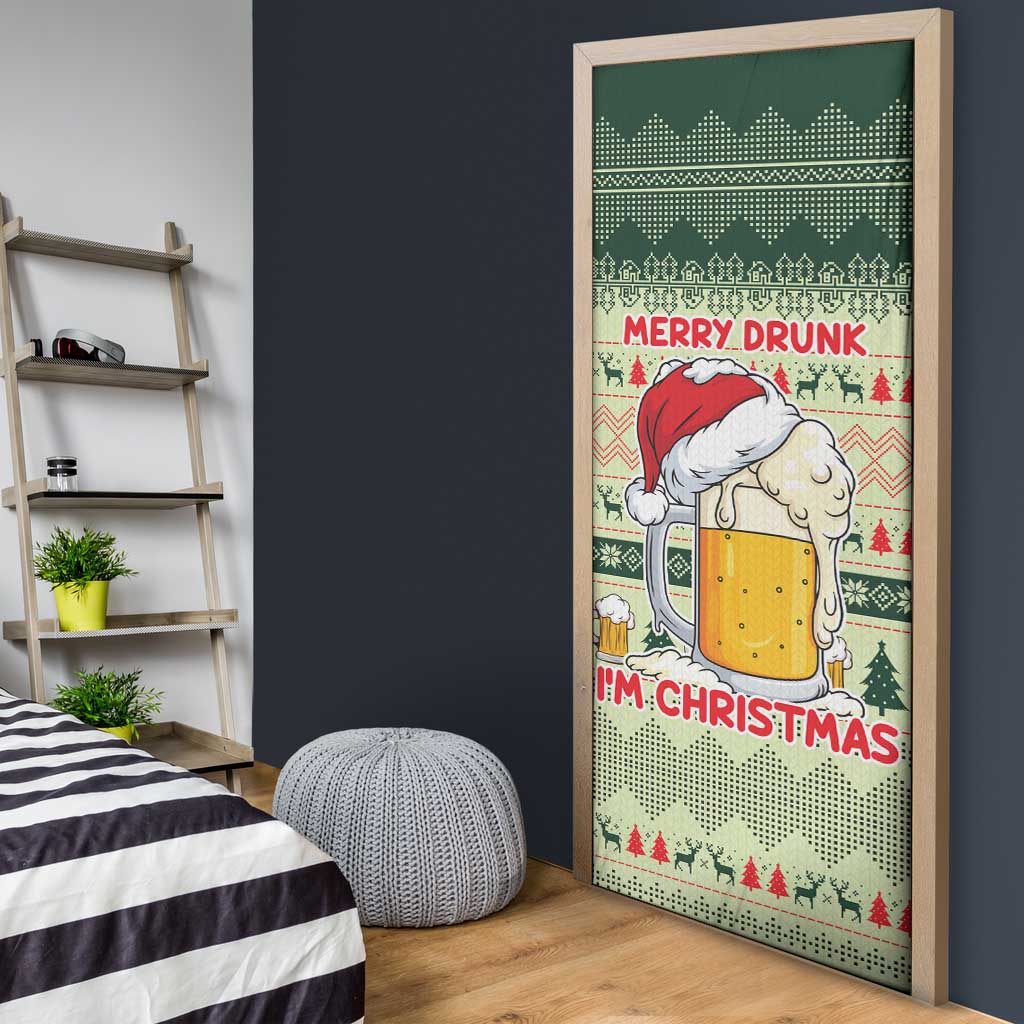 Merry Drunk I'm Christmas Door Cover Xmas Holiday Patterns - Wonder Print Shop