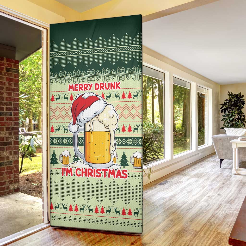 Merry Drunk I'm Christmas Door Cover Xmas Holiday Patterns - Wonder Print Shop