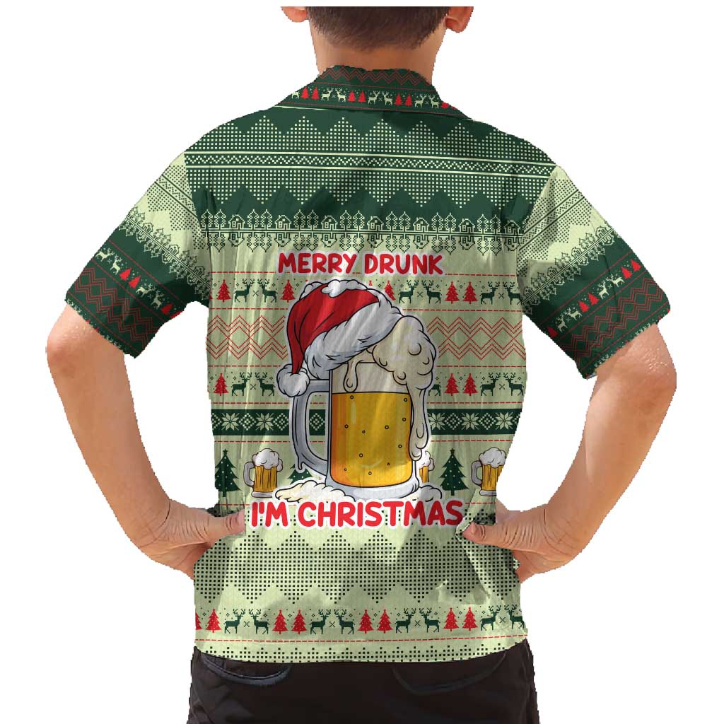 Merry Drunk I'm Christmas Family Matching Mermaid Dress and Hawaiian Shirt Xmas Holiday Patterns - Wonder Print Shop