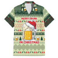 Merry Drunk I'm Christmas Family Matching Off The Shoulder Long Sleeve Dress and Hawaiian Shirt Xmas Holiday Patterns - Wonder Print Shop