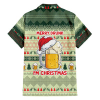 Merry Drunk I'm Christmas Family Matching Off The Shoulder Long Sleeve Dress and Hawaiian Shirt Xmas Holiday Patterns - Wonder Print Shop