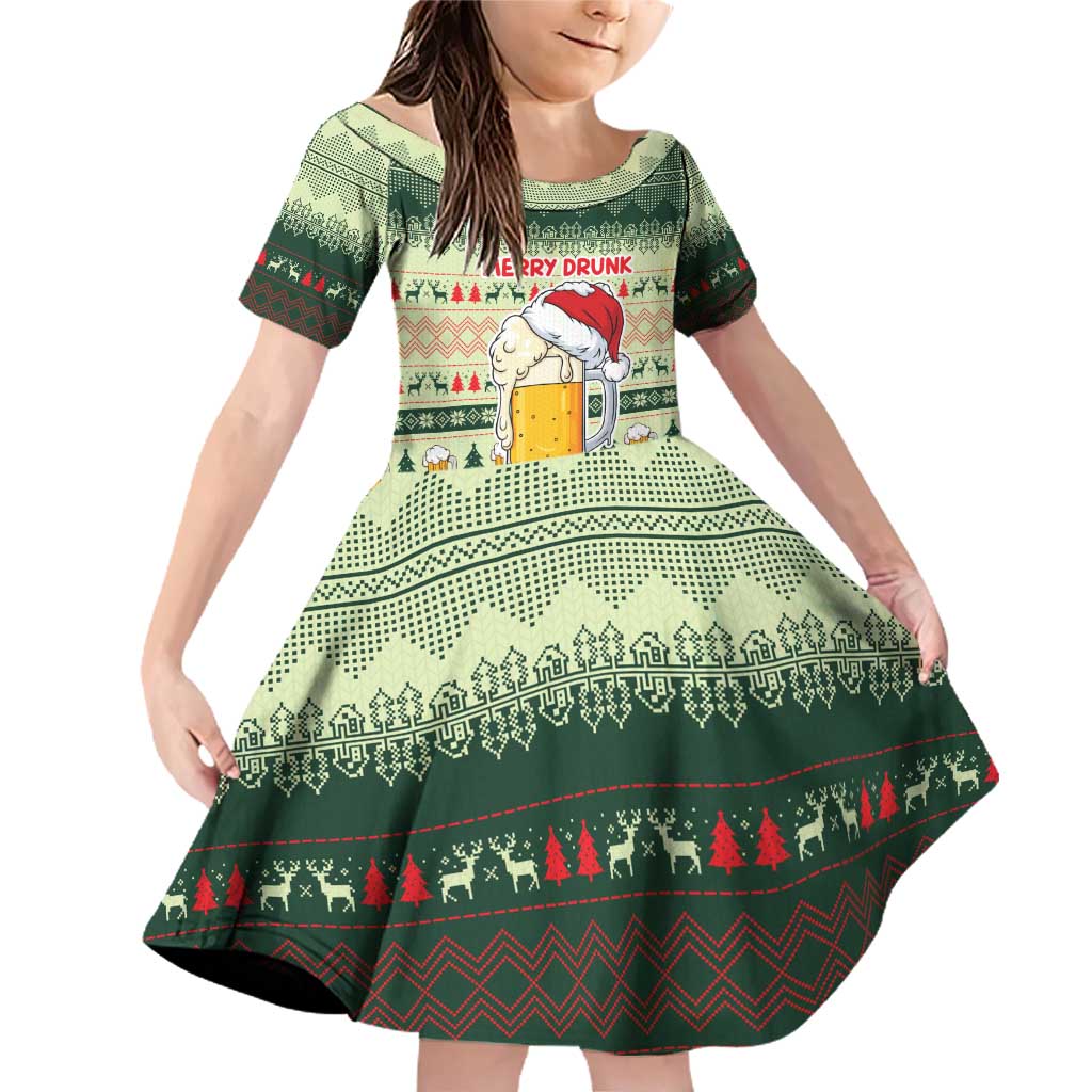 Merry Drunk I'm Christmas Family Matching Off Shoulder Short Dress and Hawaiian Shirt Xmas Holiday Patterns - Wonder Print Shop