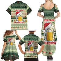 Merry Drunk I'm Christmas Family Matching Summer Maxi Dress and Hawaiian Shirt Xmas Holiday Patterns - Wonder Print Shop